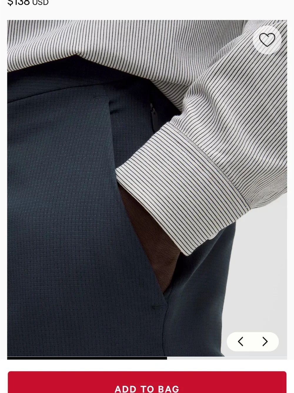 Lululemon ABC Slim-Fit Trouser 33x32 WovenAir - Navy